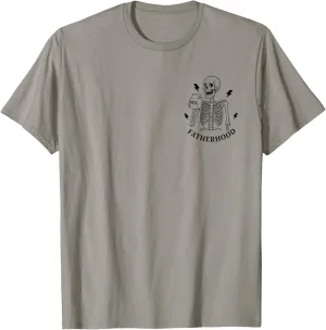 (2 side) Skeleton Just A Dad Who Always Came Back With Milk T-Shirt