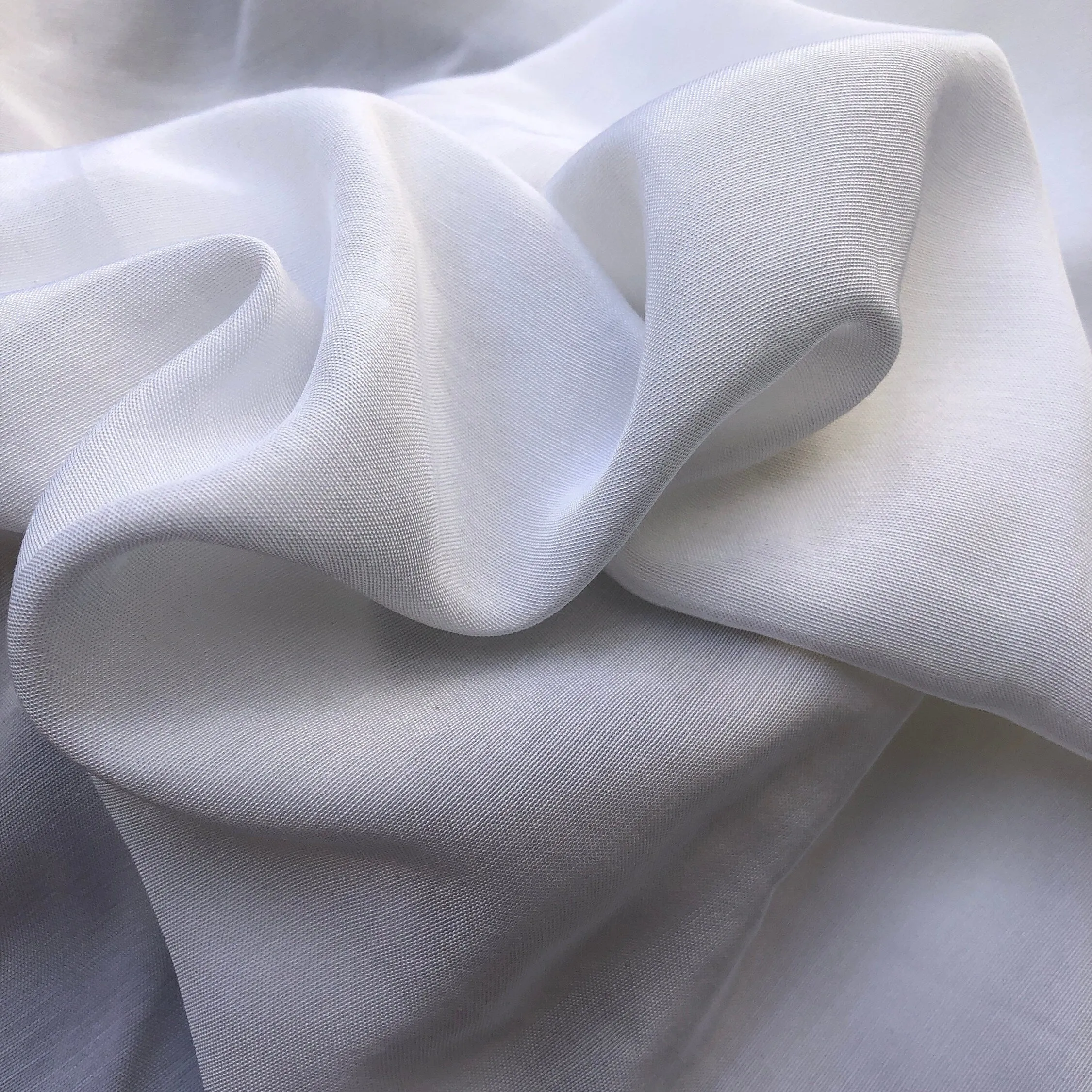 58" Peachskin Acetate White Faille Woven Fabric By the Yard