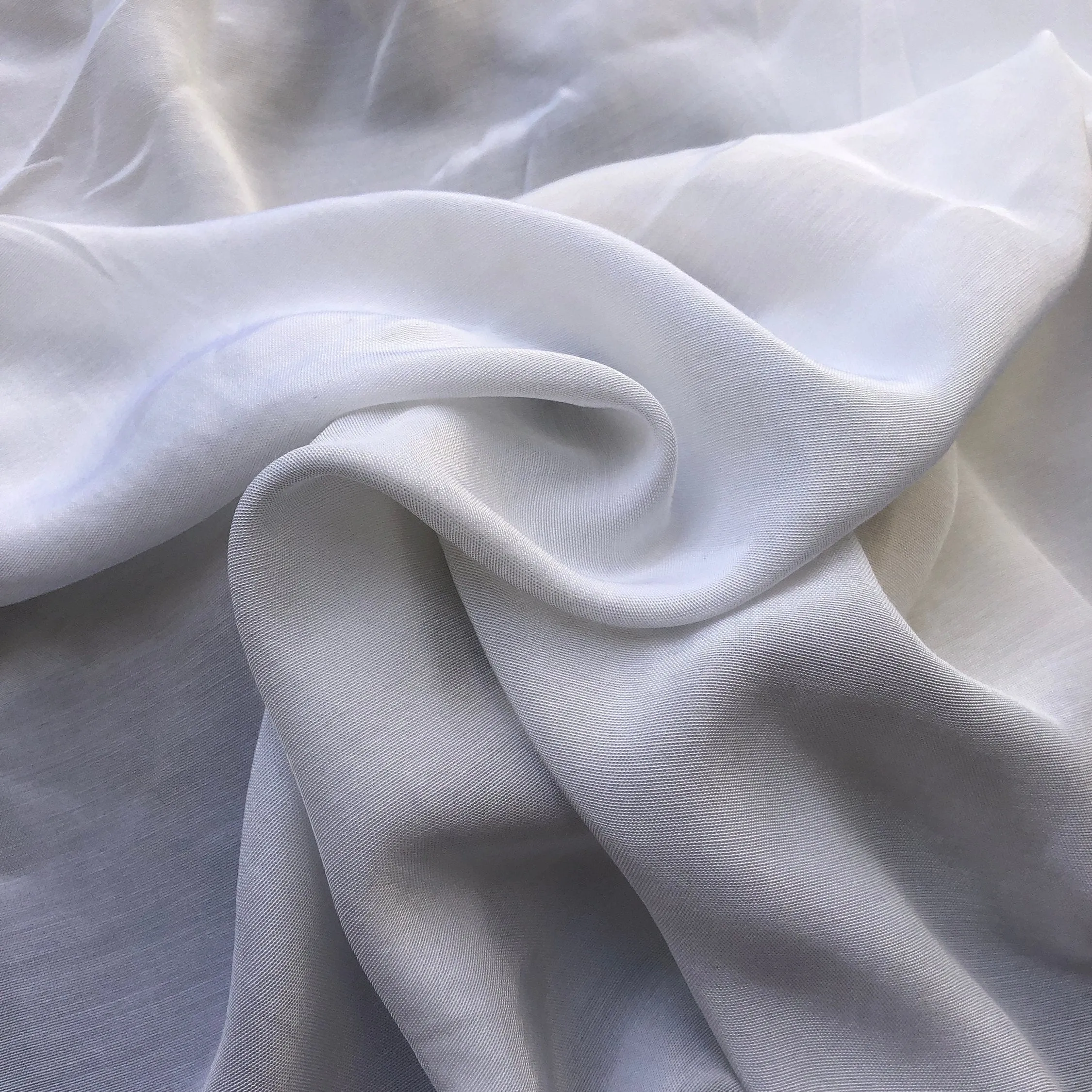58" Peachskin Acetate White Faille Woven Fabric By the Yard