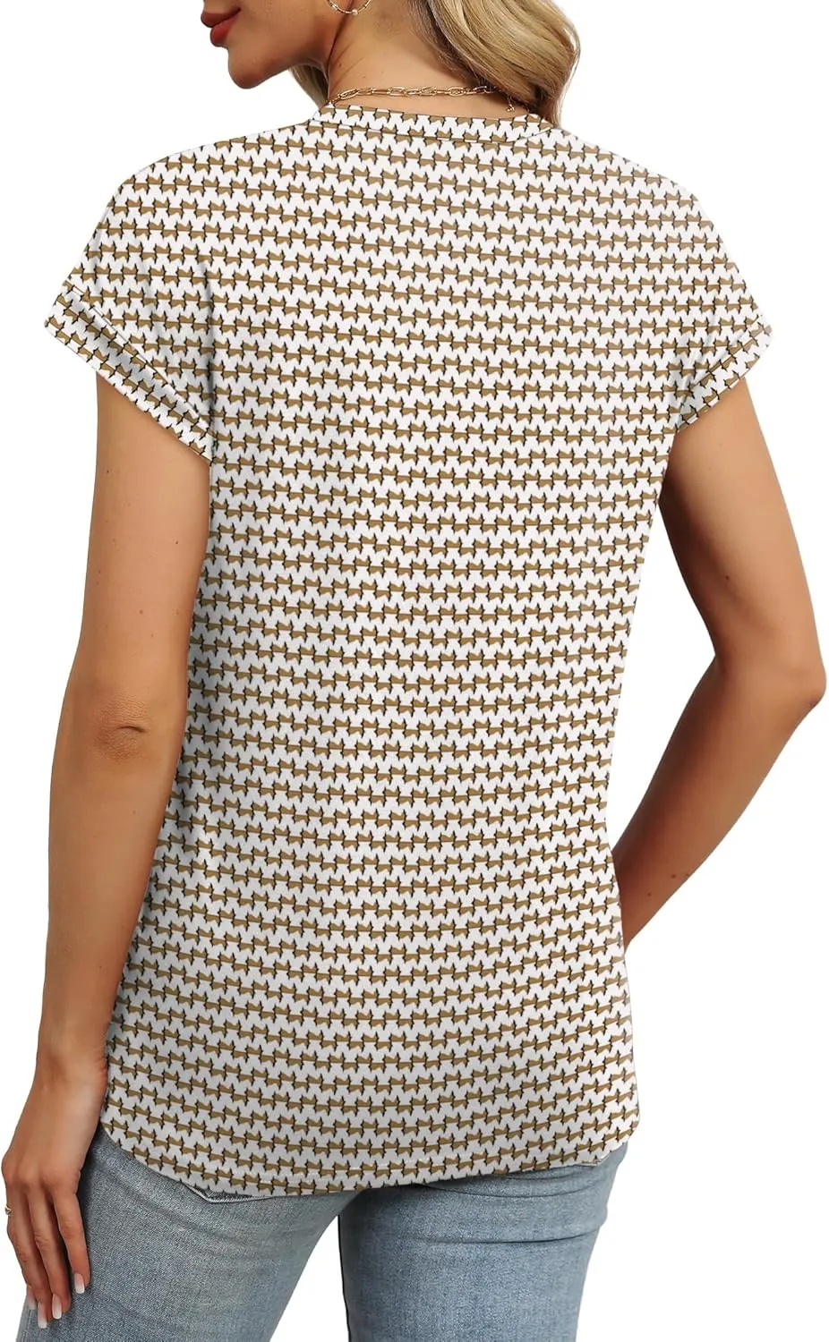 Alaroo Womens Summer Tops Short Sleeve Shirts Crew Neck Cute Trendy Tunic Blouses (S-3XL)