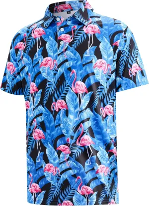 APTRO Men's Polo Shirts Short Sleeve Moisture Wicking Fashion Print Hawaiian Golf Shirts for Men