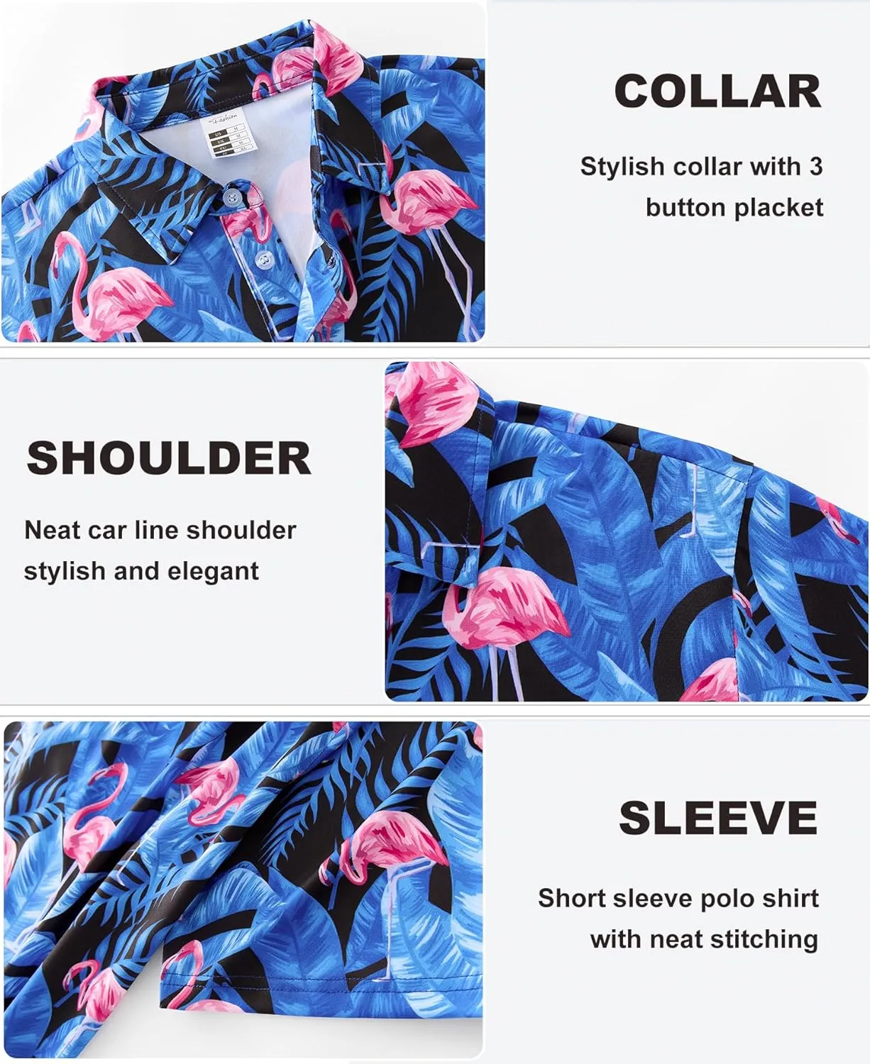APTRO Men's Polo Shirts Short Sleeve Moisture Wicking Fashion Print Hawaiian Golf Shirts for Men