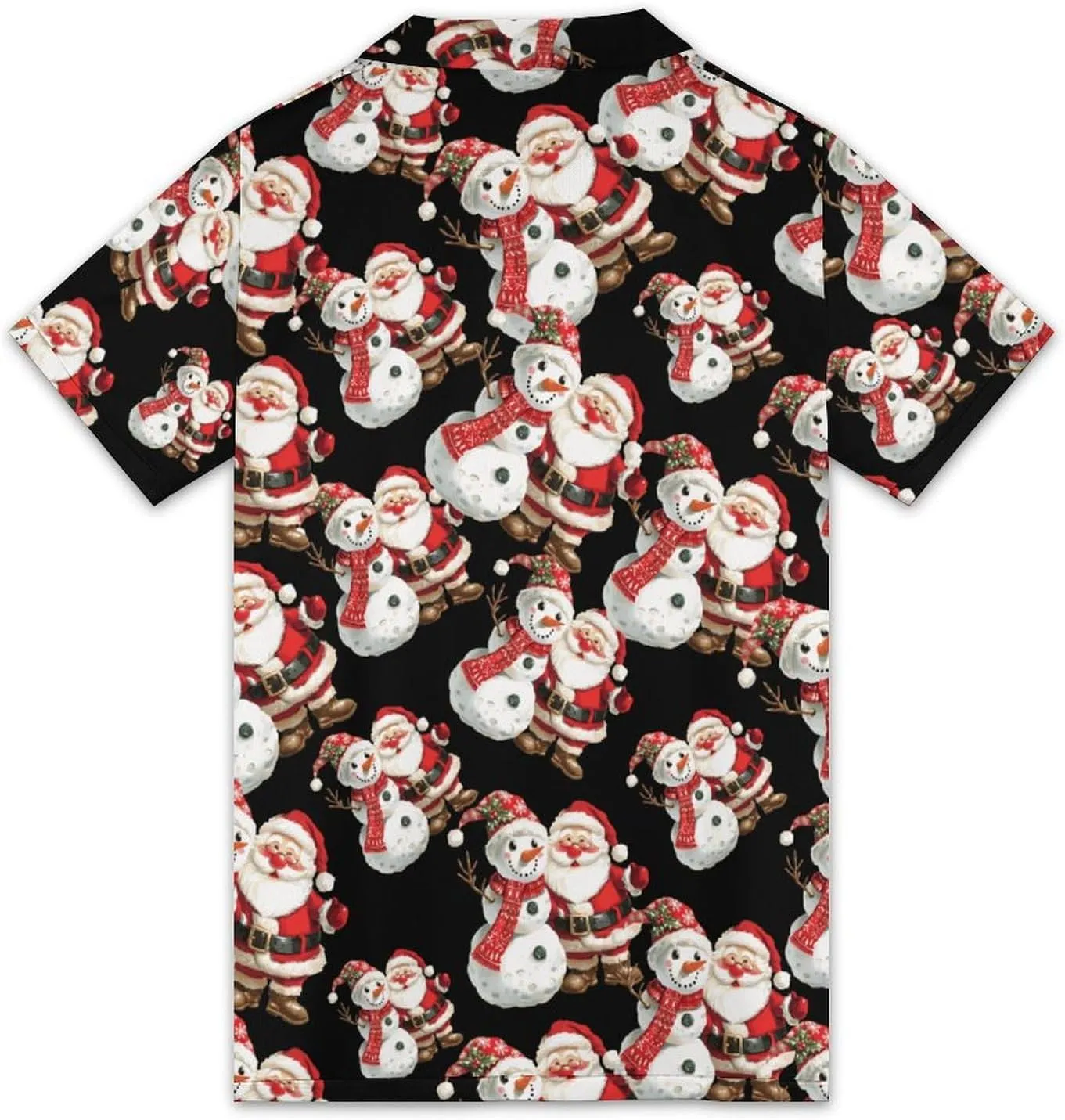 Christmas Snowman and Santa Mens Polo Shirts Short Sleeve Mesh Gym T-Shirt Summer Tee Top