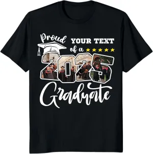 Custom Photo 2025 Graduation Matching Family T-Shirts, Personalized Graduate Senior Shirts, Proud of Grad Customizable Tee
