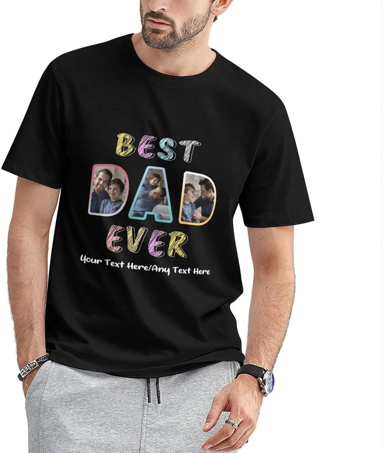 Custom Shirt for Men and Women, Personalized Picture Photo Face Text T-Shirt, Customized Tshirts Design Your Own