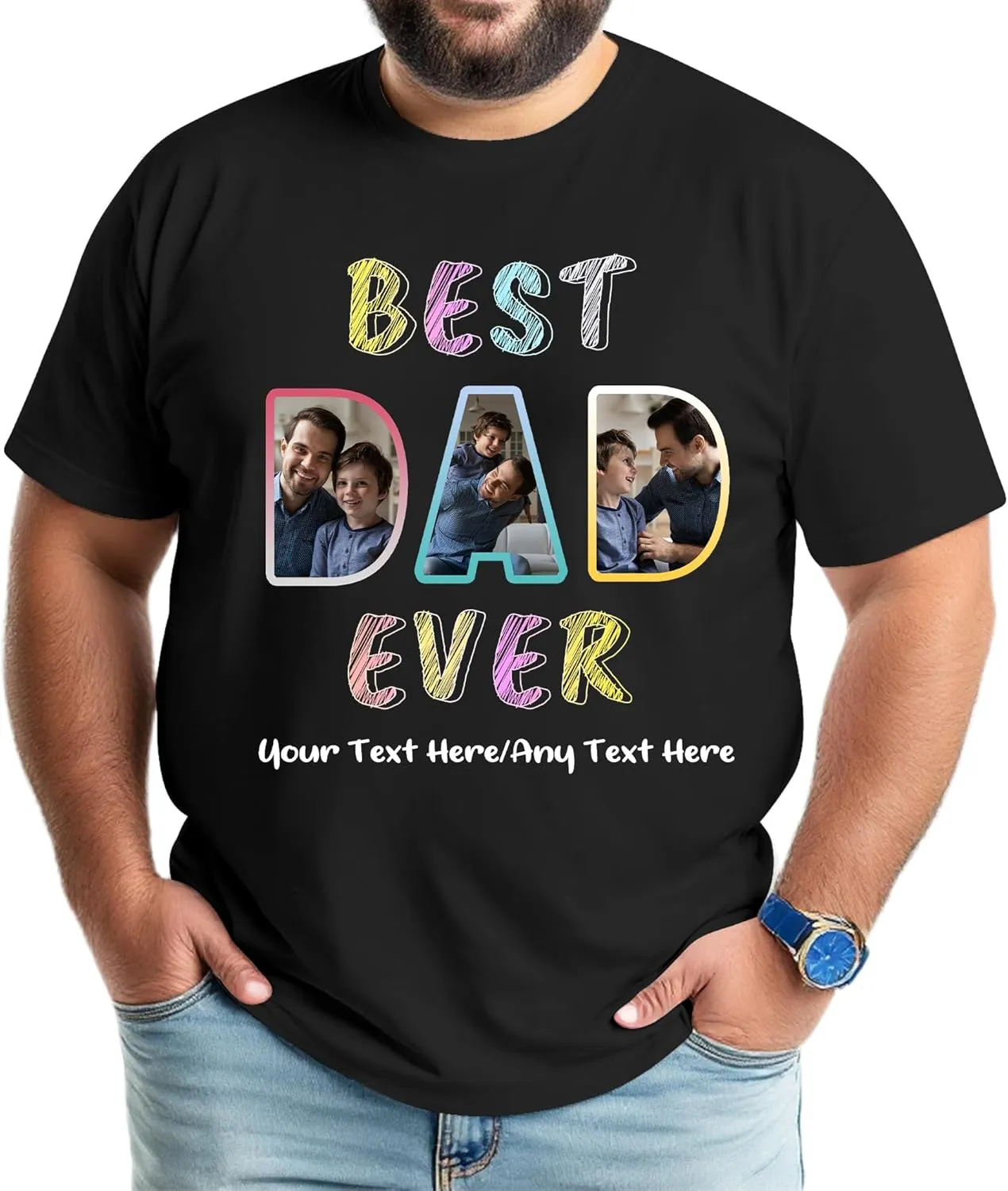 Custom Shirt for Men and Women, Personalized Picture Photo Face Text T-Shirt, Customized Tshirts Design Your Own