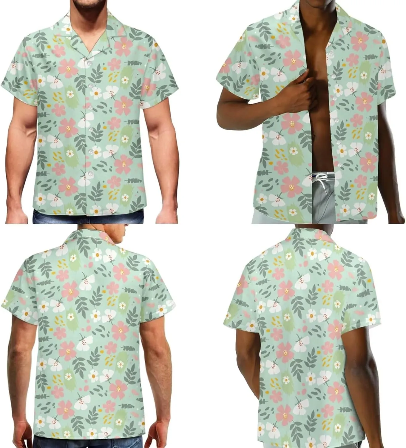 Dreaweet Summer Dresses for Women A-Line Sleeveless Flowy Sun Dresses,Men's Casual Button-Down Shirts,Couple Matching Outfits