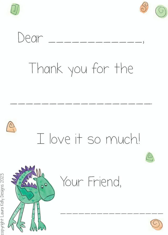 fill in thank you notes - assorted designs