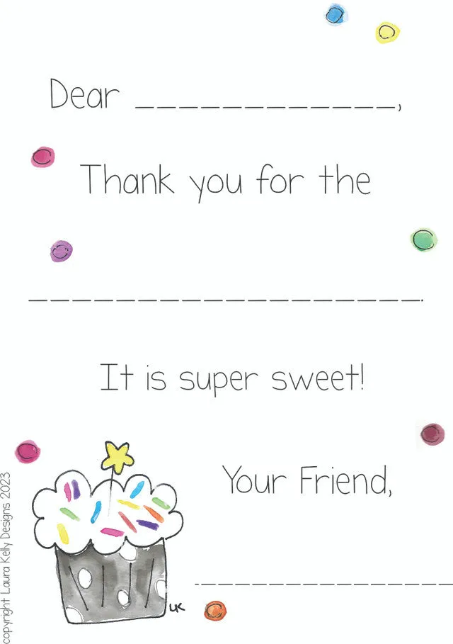 fill in thank you notes - assorted designs