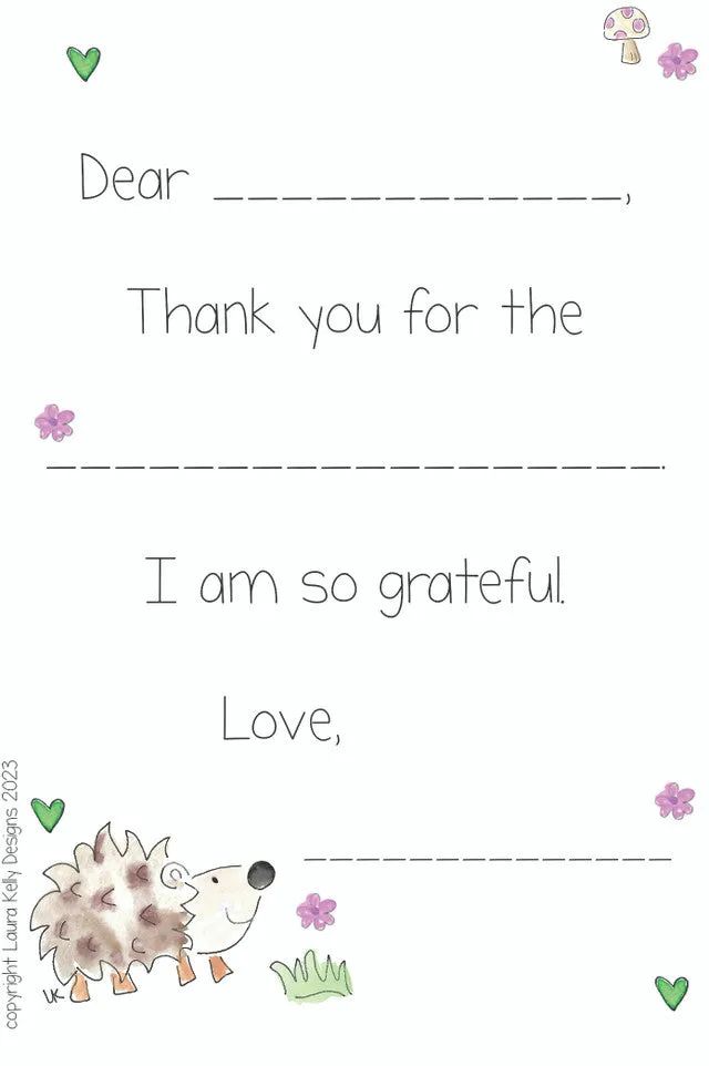 fill in thank you notes - assorted designs