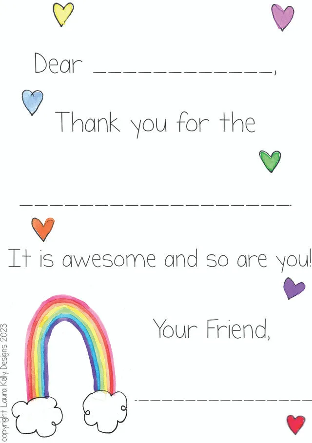fill in thank you notes - assorted designs