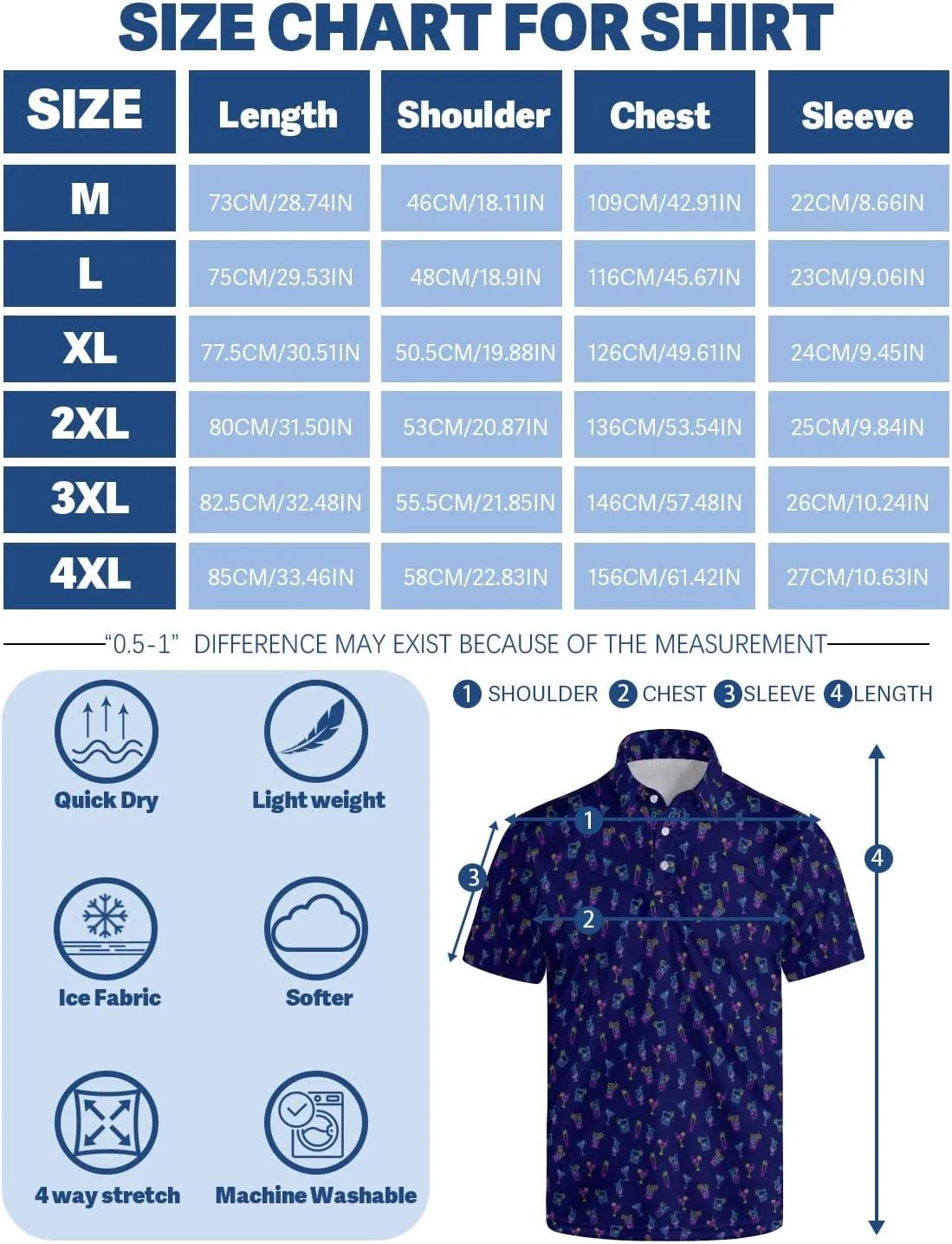 Funny Golf Shirts for Men Moisture Wicking Men's Fun Golf Polo Shirts Quick-Dry Polo Shirts Short Sleeve