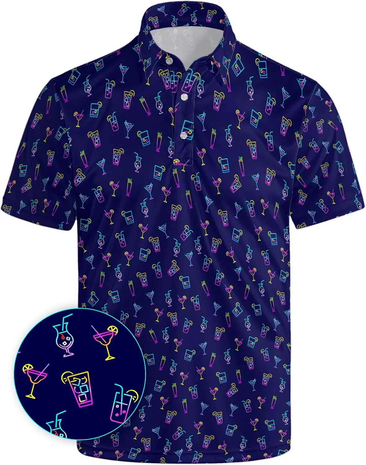 Funny Golf Shirts for Men Moisture Wicking Men's Fun Golf Polo Shirts Quick-Dry Polo Shirts Short Sleeve
