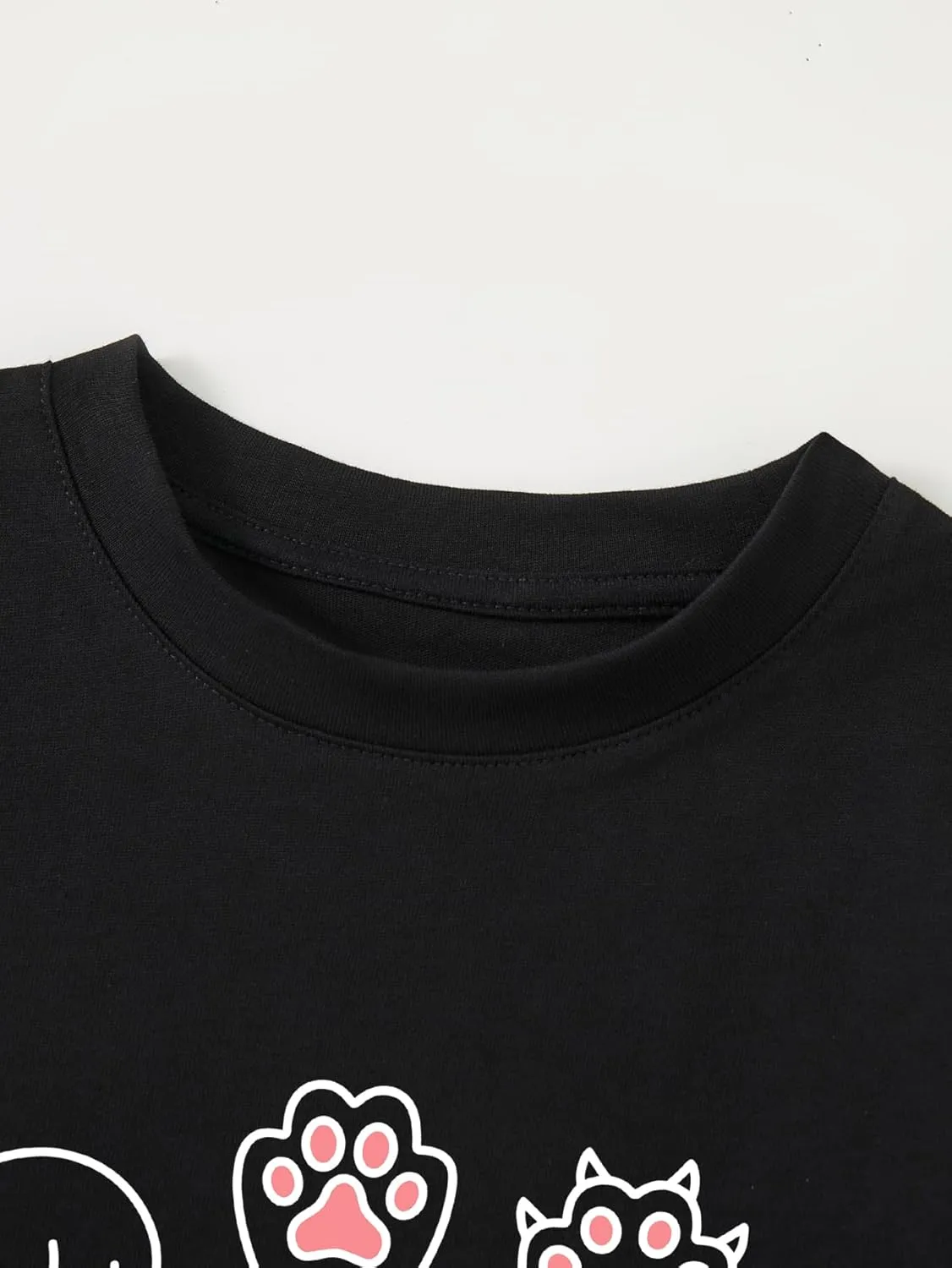 Girl's Rock Paper Scissors Cute Paw Funny Cat T-Shirt