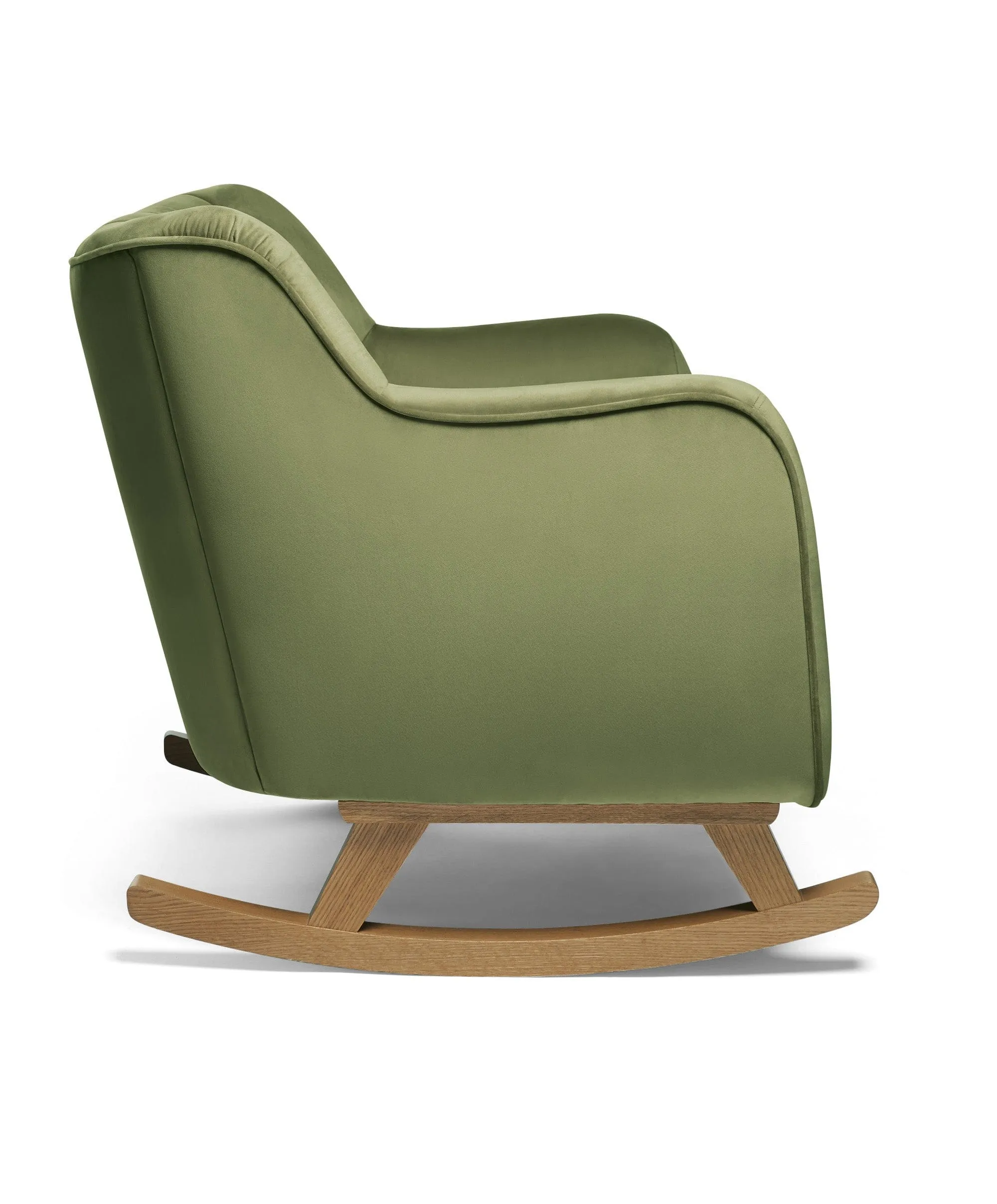 Hilston Cuddle Chair & Footstool Set - Olive Velvet