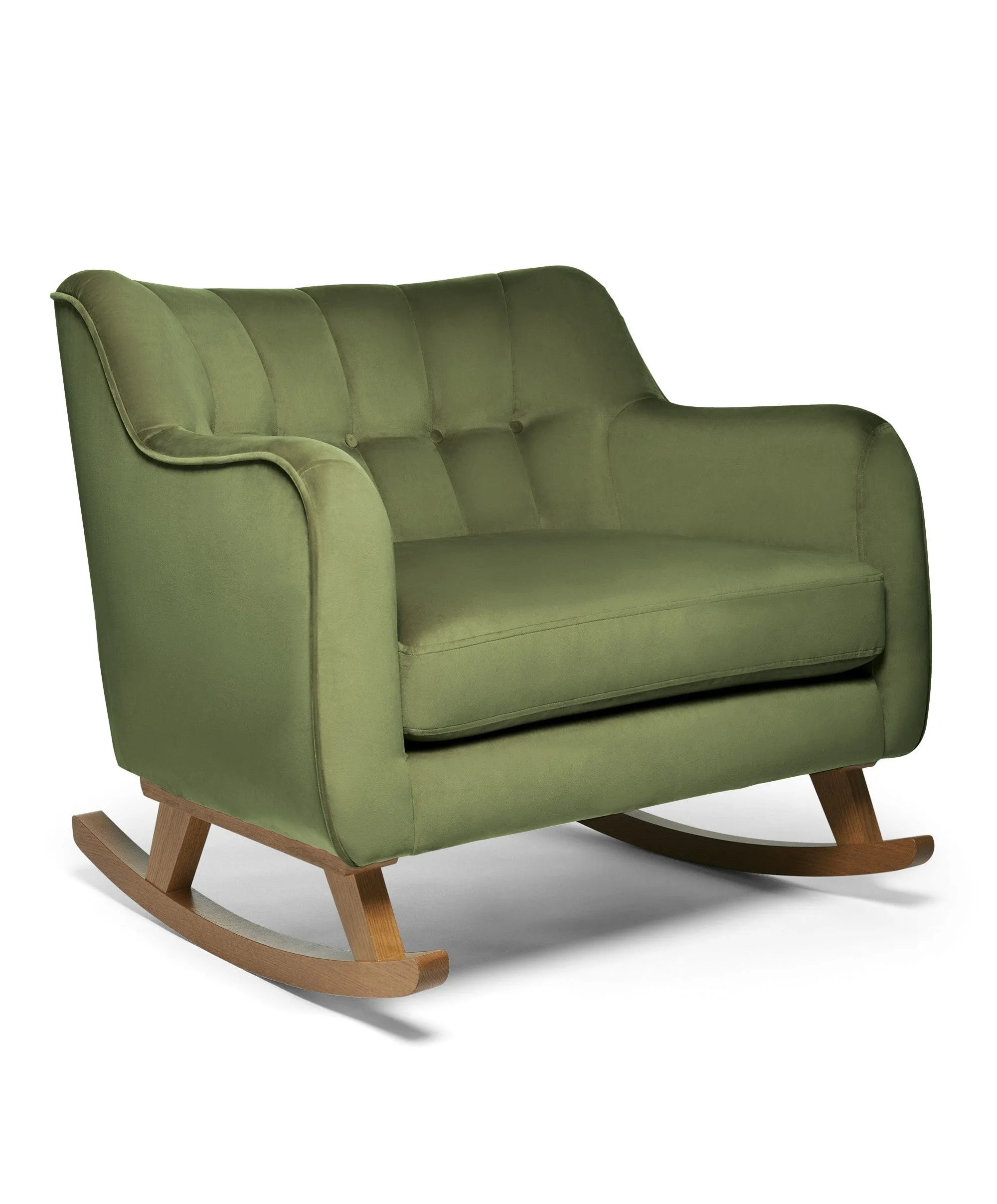 Hilston Cuddle Chair & Footstool Set - Olive Velvet