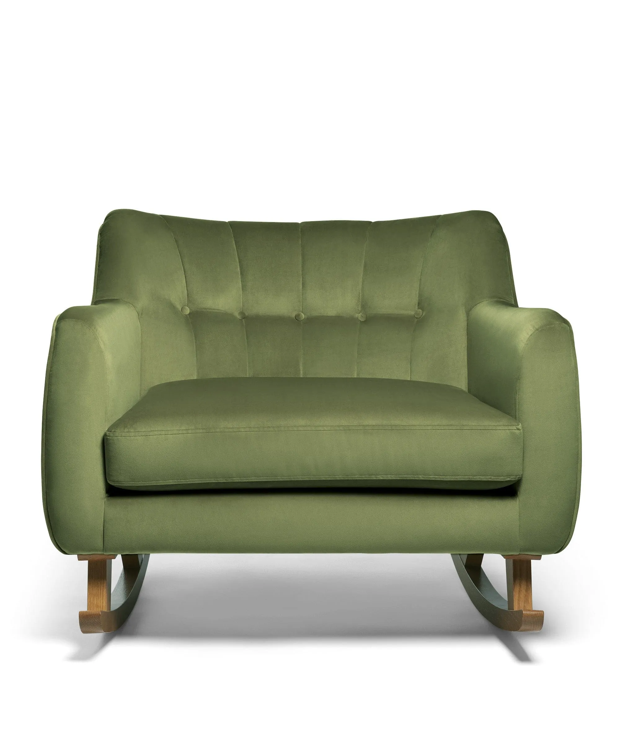 Hilston Cuddle Chair & Footstool Set - Olive Velvet