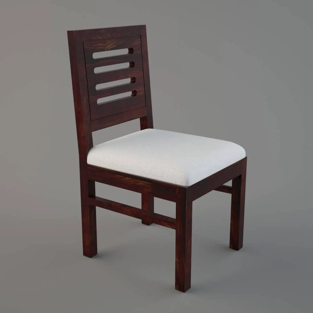 Indoplaza Sheesham Wood 4 Seater Dining Table with Cushion Chair Four Seater Wooden Dining Room Set Dinner Table Furniture for Living Room Home Restaurant (Mahogany)