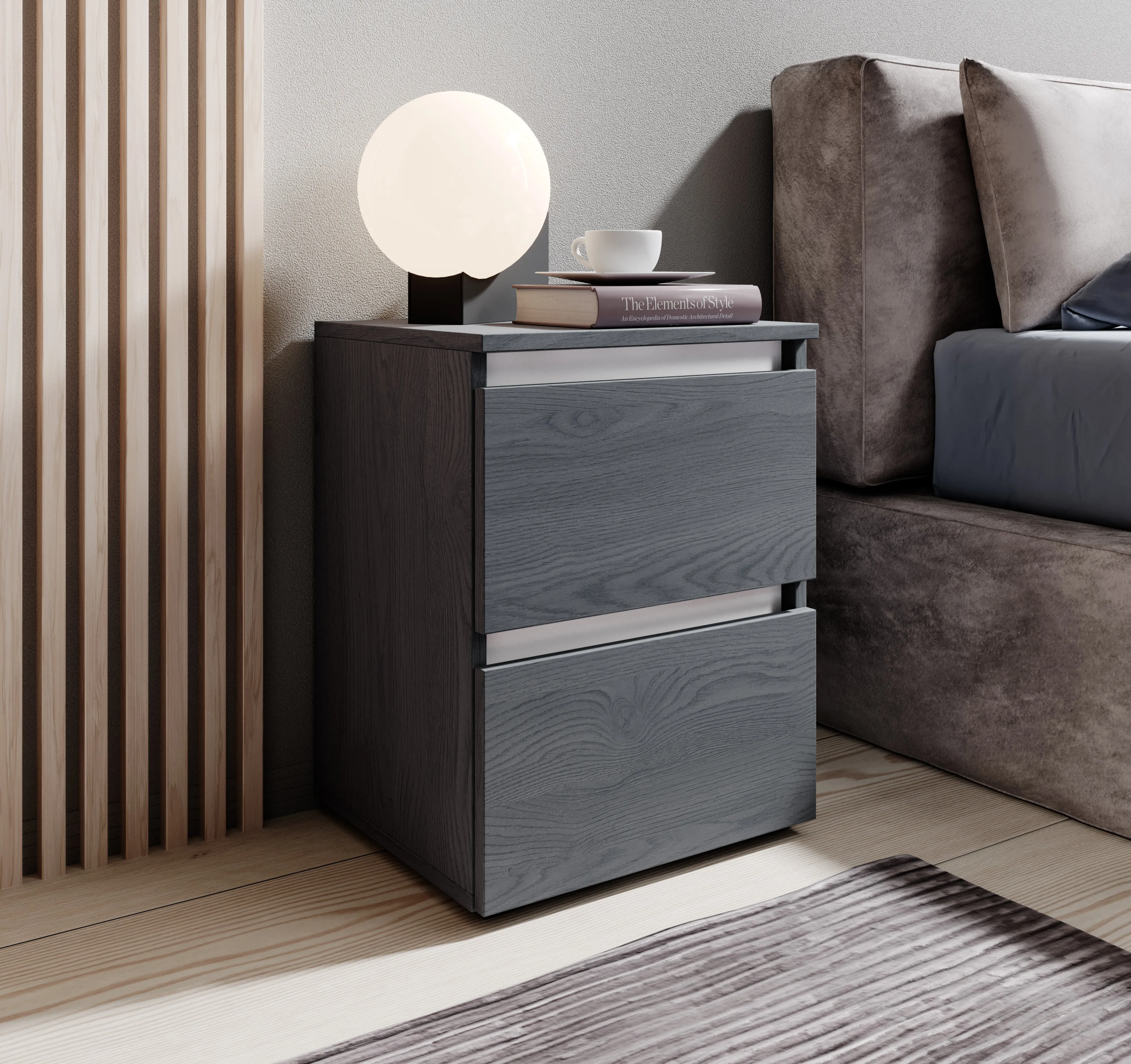 LARA NIGHTSTAND DARK GRAY (SET OF 2)