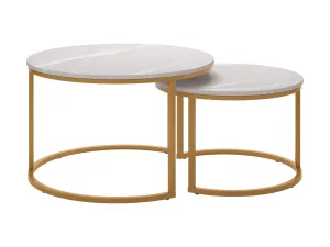 Marble and Gold Round Nesting Coffee Tables