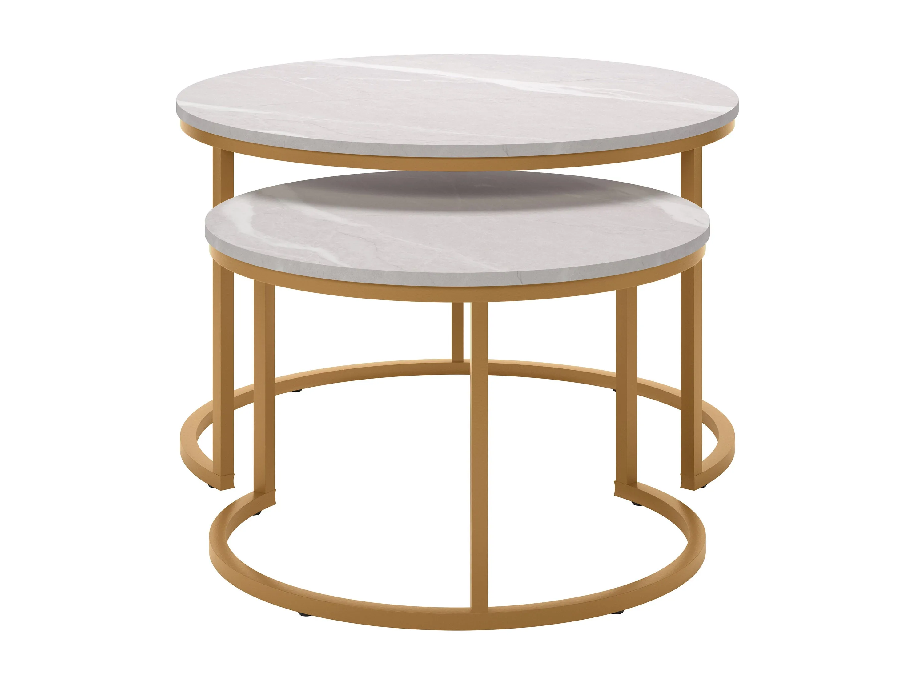 Marble and Gold Round Nesting Coffee Tables