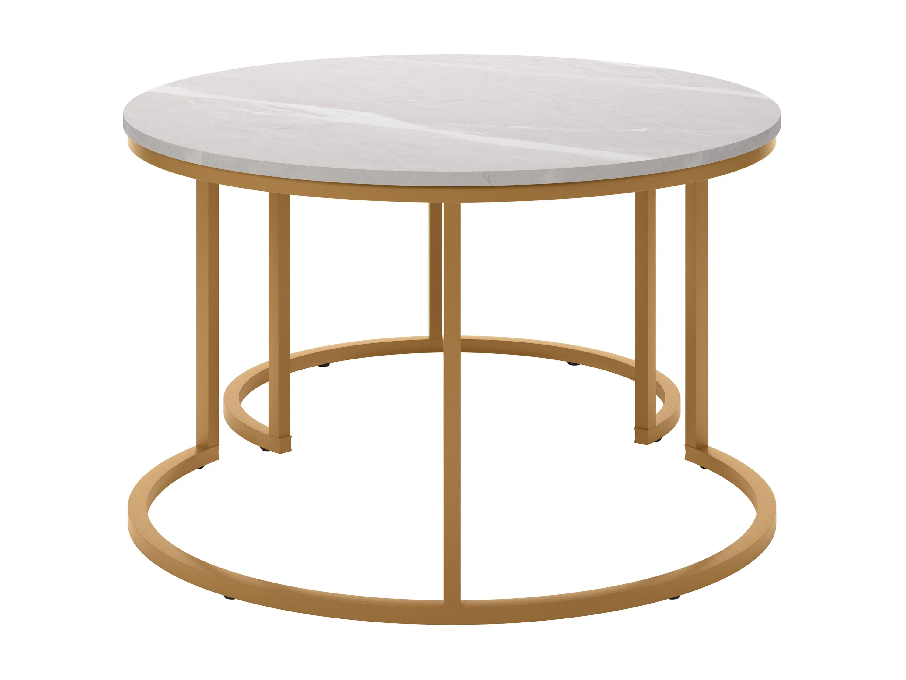 Marble and Gold Round Nesting Coffee Tables