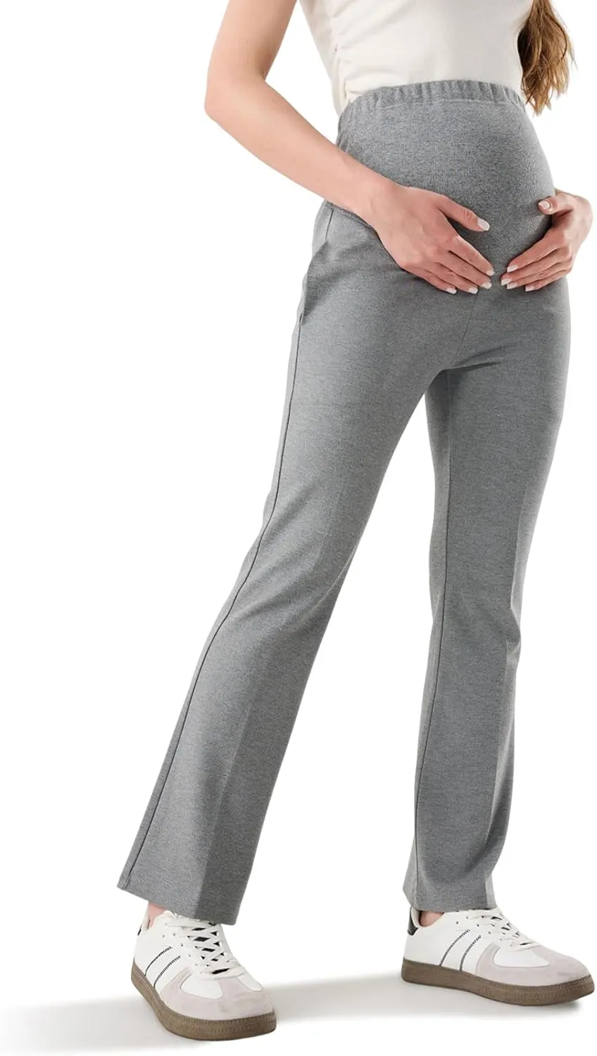 Maternity Clothes Flare Leggings Work Sets Outfits with Pockets Dress Yoga Scrub Comfortable Pants for Stretch Women