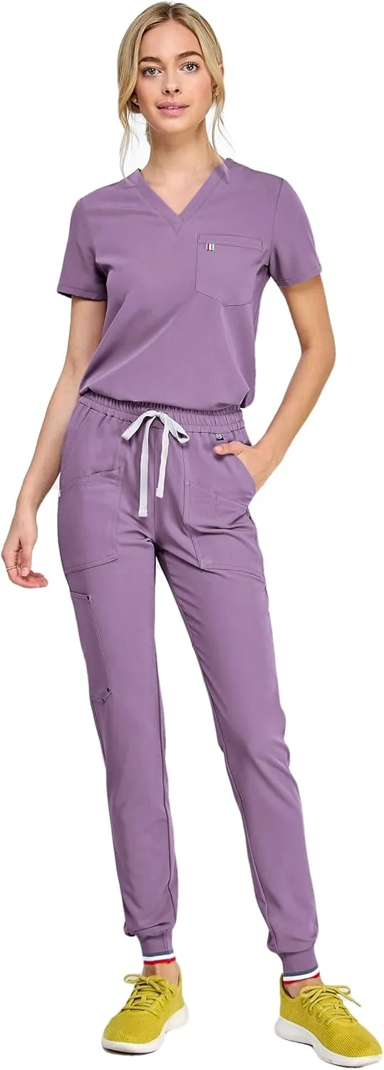 Mediclo Women's Medical Scrub Pants - Catalina Jogger 7 Pockets Eco Friendly Sustainable FYSEL Fabric Tapered Leg Workwear