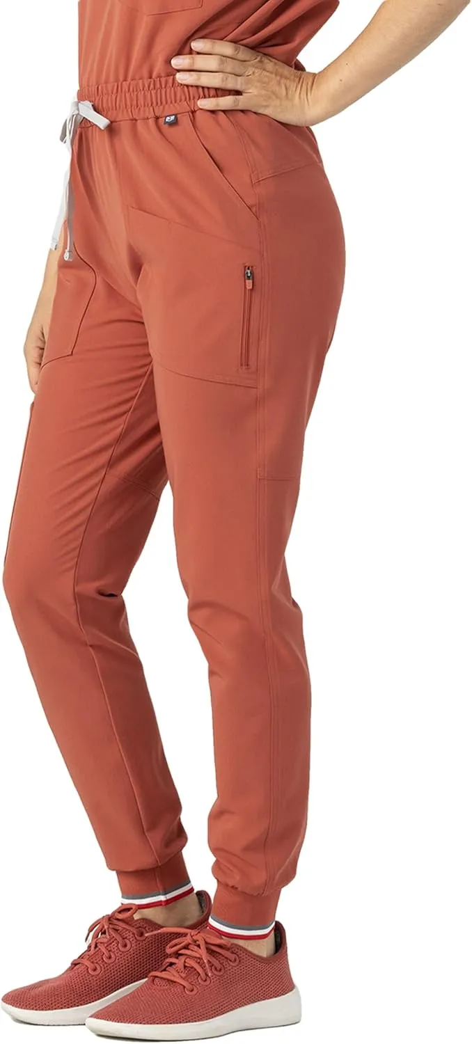 Mediclo Women's Medical Scrub Pants - Catalina Jogger 7 Pockets Eco Friendly Sustainable FYSEL Fabric Tapered Leg Workwear