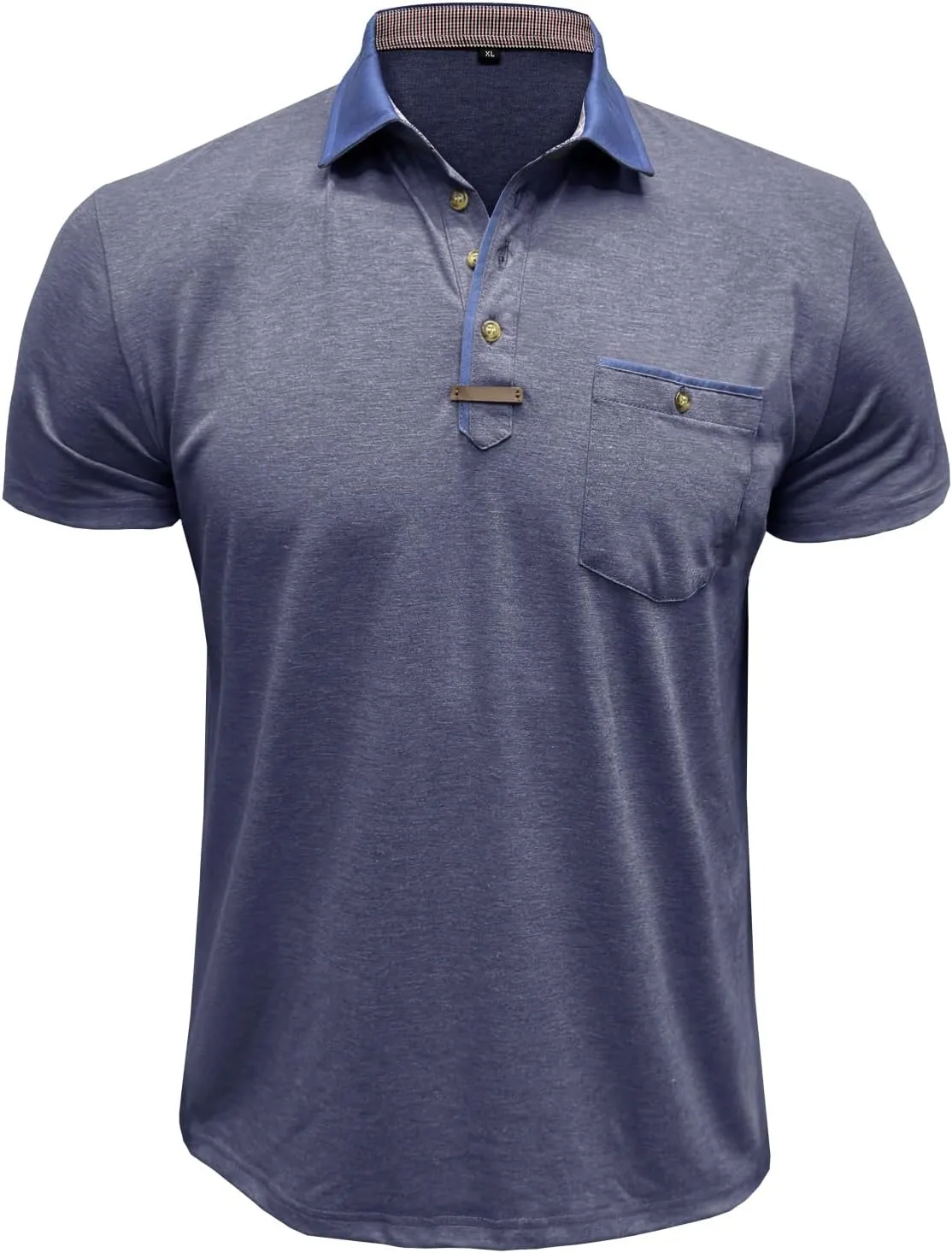 Men's Casual Polo Shirts Classic Button Basic Short Sleeve Shirt Lightweight Cotton Tees Golf Stylish Tops
