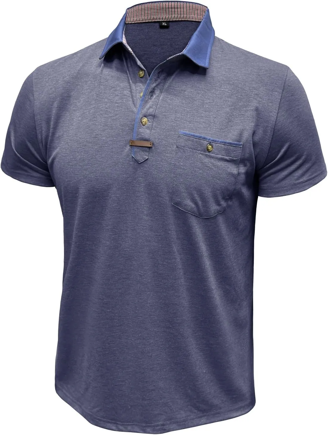 Men's Casual Polo Shirts Classic Button Basic Short Sleeve Shirt Lightweight Cotton Tees Golf Stylish Tops