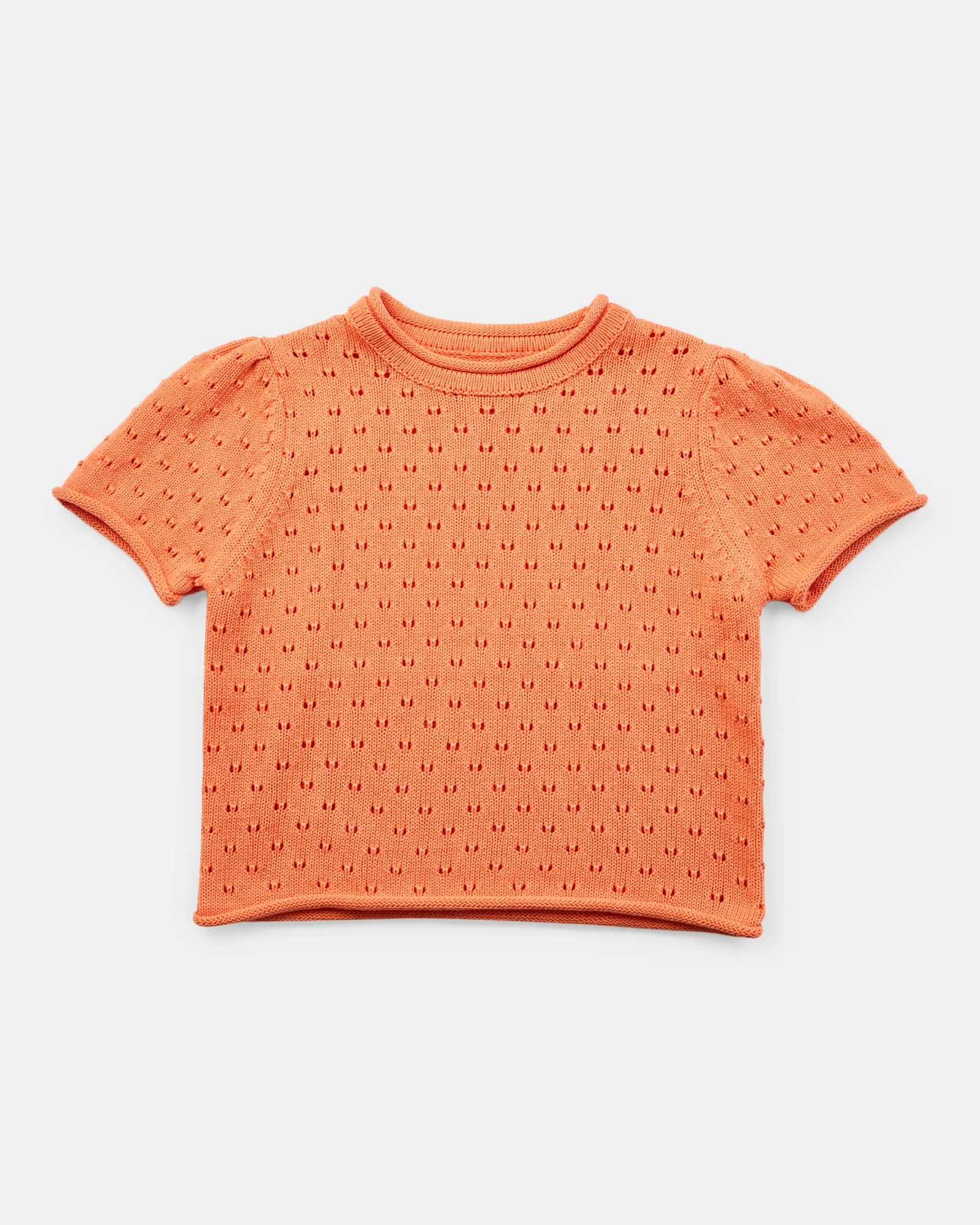 Primrose Knit T-Shirt - Coral