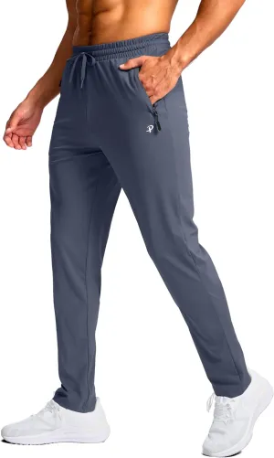 Pudolla 32"/34"/36" Inseam Men's Tall Sweatpants with Zipper Pockets Lightweight Joggers for Athletic Workout Casual
