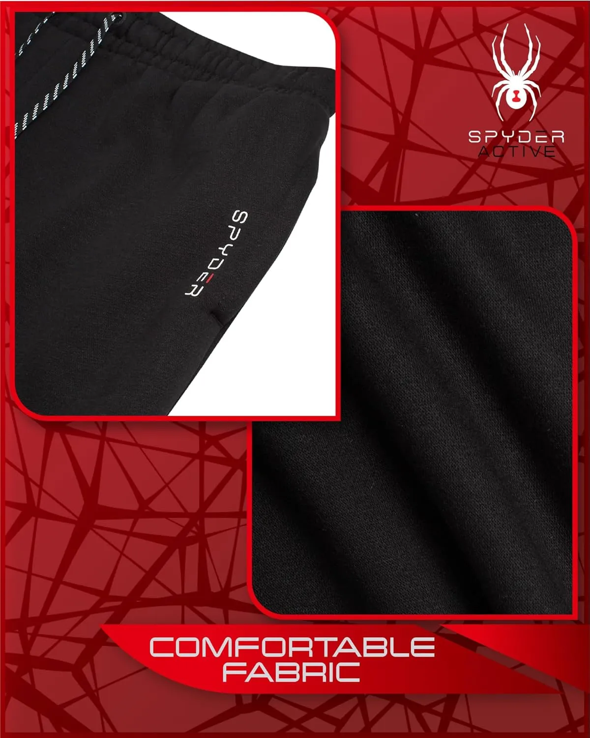 Spyder Mens Sweatpants - Athletic Performance Fleece Joggers Sweatpants for Men for Gym Workout and Running (Sizes: S-XXL)