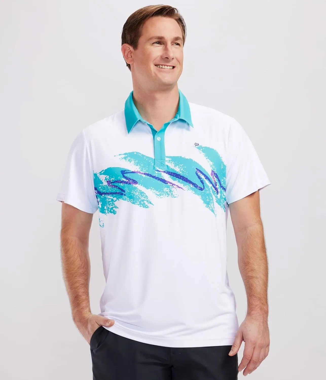 Tipsy Elves Men's Athletic Fit Golf Polo Shirt - Performance Golf Shirt for Men w/ 4-Way Stretch Moisture Wicking Fabric