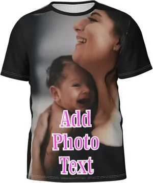 yehob Custom T Shirt, Customized Photo&Text T Shirts, Design Your Own Shirt for Men and Women Multicolor