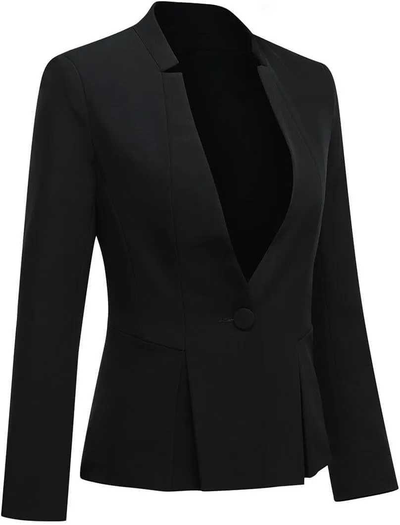 YUNCLOS Women's Business Office 1 Button Blazer Jacket and Pants Suit Set